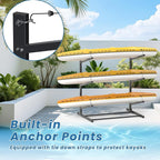 Kayak Storage Rack, Heavy-Duty Freestanding Kayak Racks for outdoor and Indoor storage, Kayak Stand for Garage, Rust-Proof Powder Coated Steel Kayak Holder for Canoes, Surfboards, Paddleboards,