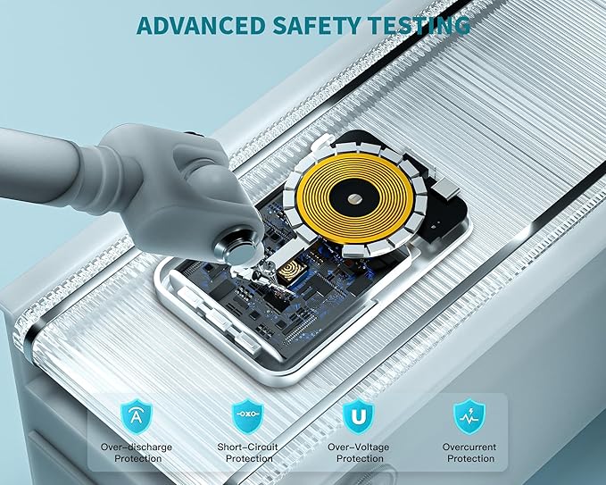 Magnetic Portable Charger Bank Built-in Cables,10000mAh USBC Power Bank 22.5W MAX Battery Pack Magnet Charger Protable Powerbank Fast Charging for Apple iPhone 17/16/15/14/13/12 Series,Samsung S25/S24