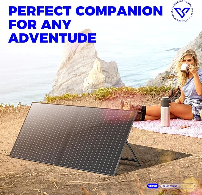 100 Watt 12 Volt Portable Solar Panel with Waterproof 10A Charger Controller, Foldable 100W Solar Charger Suitcase with H-Bracket for Power Station, Car, Camping, RV, Boat and Outside