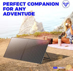 100 Watt 12 Volt Portable Solar Panel with Waterproof 10A Charger Controller, Foldable 100W Solar Charger Suitcase with H-Bracket for Power Station, Car, Camping, RV, Boat and Outside