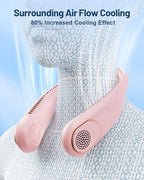 SWEETFULL Portable Neck Fan 360° Cooling Bladeless Personal Fan | No Hair Twisting - 4000mAh USB Rechargeable Wearable Fan for Travel, Birthday Gifts for Men, Women, Mom, and Dad