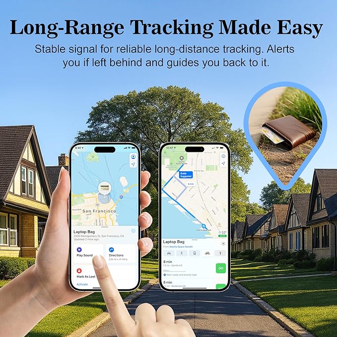 Wallet Tracker Card (iOS Only), Rechargeable Bluetooth Smart Tracking for Apple Find My Compatible Anti Tracker for Men Women Slim Item Locator for Purse Passport Key Luggage Tag (1Pcs/Sunflower)