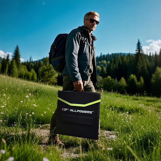 ALLPOWERS 100W Portable Solar Panel, 18V Lightweight SP027 Foldable Solar Charger for Portable Power Station, 23% High Efficiency IP67 Waterproof, for PRV, Camping, Home, Off Grid