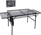 Nice C Folding Grill Table, Camping Table, Tailgate Tables, Grill Tables, Outdoor, Metal Folding Adjustable Height&Width, Mesh Net, Carry Handle