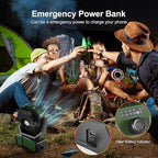 Odoland 40000mAh Camping Fan with LED Light, Battery Operated Oscillating Desk Fan with Remote & Hook, Rechargeable Outdoor Tent Fan with Timer for Hurricane Power Outage Travel Jobsite RV, Green