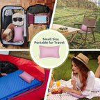 Pro Goleem Small Pillow 11’’x6’’x2.5’’ for Camping and Traveling with Name Tag Mini Tiny Pillow for Toddler Sleeping and Chair Car Air Nap Neck Lumbar Knee Rest Pillows, Pink