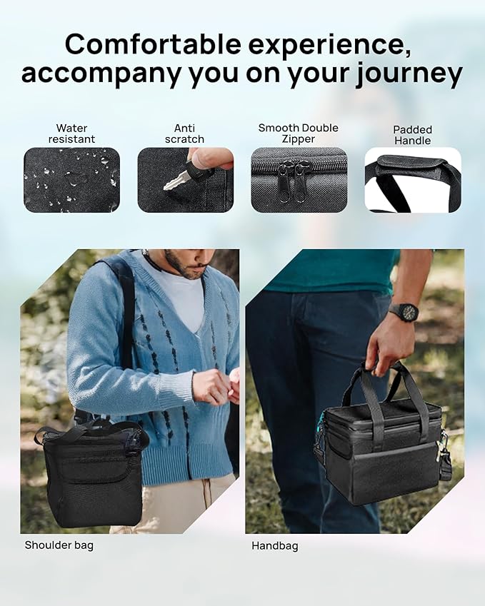 DARAN Portable Power Station 192Wh with Protective Carrying Bag, 300W (600W surge) LiFePO4 Battery Backup, Compact Solar Generator for Camping, Emergency, Home, Outdoor Use