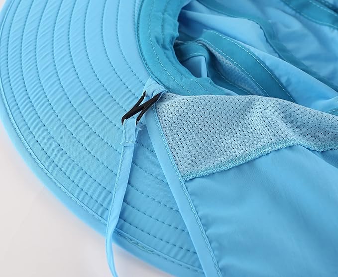 Home Prefer UPF 50+ Mens Wide Brim Fishing Hat with Neck Flap Sun Hat for Men Women Sun Protection Cap