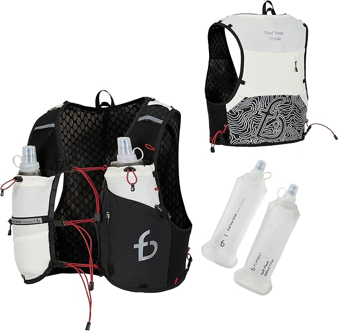 FlipBelt Tahoe Hydration Vest – Ultralight Running Vest for Men & Women – Includes Two 500ml Soft Flasks – Trail, Marathon, and Long-Distance Race Pack
