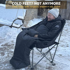 Oversized Fully Padded Camping Chair with Removable Foot Pocket, Heavy Duty Comfy Folding Camp Sports Chair for Adults, Summer, Winter, Outdoor, Ice Fishing, Hunting, RV, Cup Holder, XL, 400 LBS