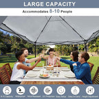 KAMPKEEPER 10x10 Pop Up Canopy Tent with Sidewall - Easy Setup Sun Shelter, Outdoor Shade with Vented Roof for Backyard | UV & Rain Portable Instant Camping Beach Canopy Tents (Dark Grey)
