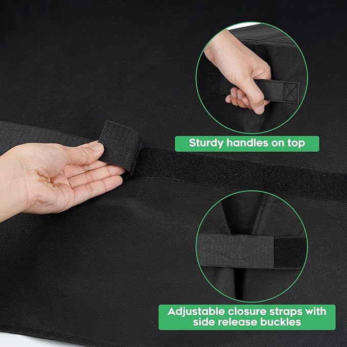 Heavy-Duty 600D BBQ Grill Cover Compatible with Weber Searwood 600 Pellet Grill, 3400145 Weber Searwood 600 Cover, Black