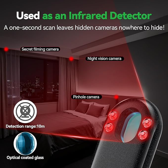 TECKNET 3-in-1 Air Tracker Tag 2-Pack (iOS Only), Rechargeable Smart Bluetooth Tracker, 100dB Alarm & Hidden Camera Detection, Compatible with Apple Find My, Item Finder for Keys, Luggage, Wallet, Pet