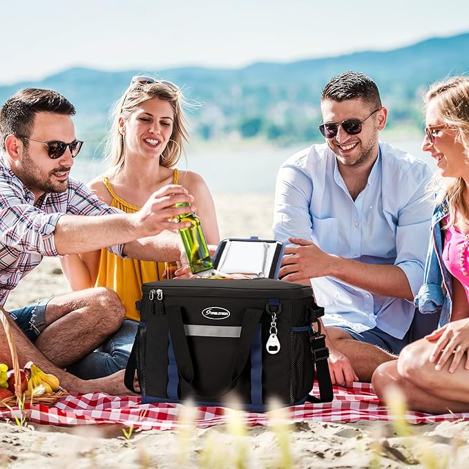 Maelstrom Collapsible Soft Cooler Bag, 24/30/60/75 Cans Beach Cooler, Ice Chest, Leakproof & Portable for Beach, Camping, Road Trips & Grocery Shopping