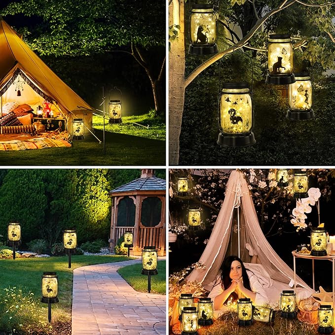 kyoryuger Dachshund Dog Solar Lanterns, Gifts for Women/Men, Weiner Dog Mom Gifts, Unique Birthday Gifts for Dachshund Lover, Garden Decoration Outside for Yard, Patio,Backyard,Porch