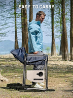 TIMBER RIDGE Double Camping Chair Portable Loveseat, Heavy Duty Folding Camp Couch 2 Person Director Chairs with Cup Holder for Outdoor Lawn Tailgates Picnic Sports Soccer Games Supports 600 lbs Blue