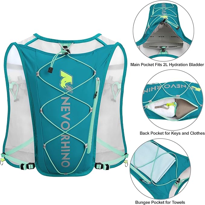 Waterproof Running Vest, 5.5L Breathable Running Hydration Vest with 1.5L Water Bladder, Water Vest for Hiking, Trail Marathon Race, Ideal for Women and Men
