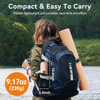 Camping Pillow with Memory Foam, Self-Inflating Portable Ultralight Inflatable Pillow for Neck Lumbar Support - Upgrade Backpacking Pillow Travel Air Pillows for Camping/Hiking/Backpacking (Khaki)