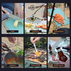 Camping Cooking Utensils Set Grilling Cookware Camp Kitchen Rotating Marshmallow Roasting Sticks BBQ Forks, Portable RV Camping Essentials Camper Must Haves for Cookouts Open Fire Pit