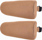 REEZEIVI 2 Pack Headrest Pillow for Patio Chaise Lounge,Chaise Lounge Pillows Outdoor 3D air mesh with Elastic Band,Quick Drying and Washable Spa Pillow for Recliner,Beach Chair,Office Chair,Brown