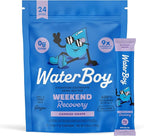 Waterboy Weekend Recovery | 3,187mg Electrolyte Powder Packets | Ginger + L-Theanine + Vitamins | No Sugar, All Natural, Gluten Free | 24 Drink Stick Mixes (Grape)