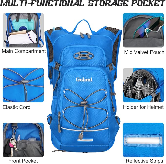 Hydration Backpack,Lightweight Hiking Backpack with 2L Water Bladder,Water Backpack for Biking, Running, Festival