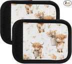 Bison Cows Flower Luggage Handle Wrap for Suitcase Luggage Tags Handle Covers Identifiers Soft Decorations Travel Accessories 2 Pack