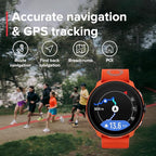 SUUNTO Run Sports Watch, 1.32" AMOLED Touchscreen w/Crown Button, 12D Battery Life, Dualband Accurate GPS, Wrist Heart-Rate & Sleep Health Tracking, 35g Lightweight & 4GB Offline Music, Coral Orange