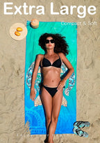 2 Pack Microfiber Lightweight Beach Towel Sand Free Quick Dry Absorbent Thin Compact Towels for Swimming Pool Camping Beach Accessories Large Easy Pack Travel Things for Vacation Essentials Gift