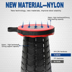 ALEVMOOM Upgraded Nylon Collapsible Stool with 500lbs Max Weight Portable Retractable Folding Telescoping Stools for Adults Chair for Outdoor Camping Fishing Hiking BBQ (Nylon Red)