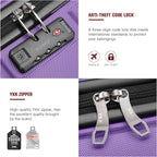 Kono 20'' Carry on Luggage Lightweight with Spinner Wheel TSA Lock Hardside Luggage Durable Small Carry on Suitcase Purple