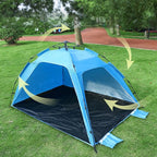 Pop Up Camping Tent, 4-6 Person, Dark Green, Waterproof Dome Tent with Rainfly, 84 x 36 x 48 inches, 10 Minute Setup (Beach Tent)