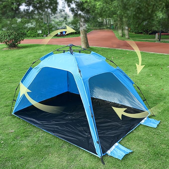 Pop Up Camping Tent, 4-6 Person, Dark Green, Waterproof Dome Tent with Rainfly, 84 x 36 x 48 inches, 10 Minute Setup (Beach Tent)