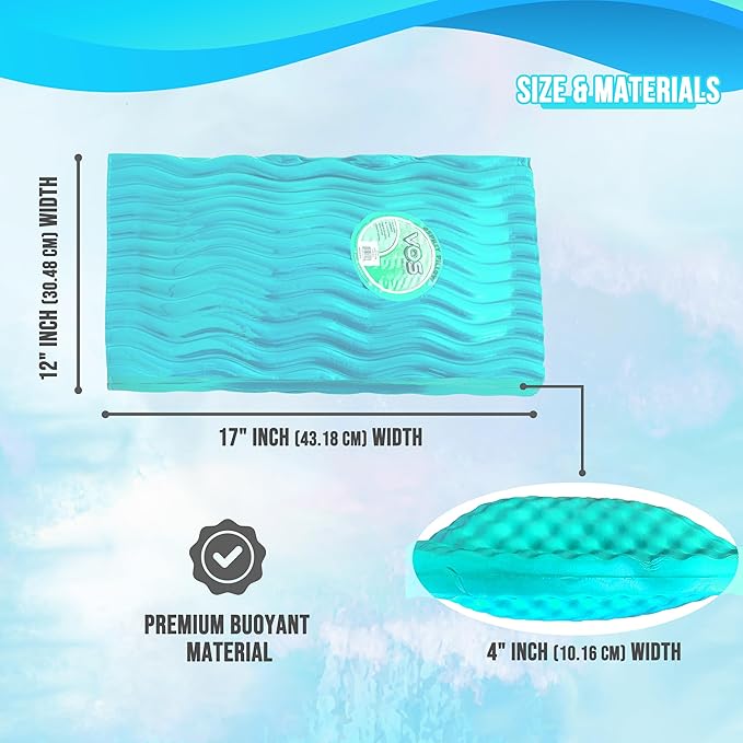 VOS Waterproof Pillow – Ultra Soft & Durable, Beach, Camping, Pool Pillow, Poolside Pillows, Seafoam Rectangle