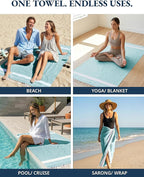 LANE LINEN Beach Towel - Beach Towels Oversized, Pre-Washed Large Beach Towels, Sandless Beach Towel, Quick Dry Travel Towel, Large Pool Towels, 39"x71" - Hunter Green