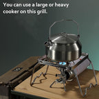 CAMPINGMOON Portable Folding Camping Campfire Grill over Fire Split Stoves 304 Stainless Steel (7’’L (MS-1001))