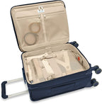 Briggs & Riley Global 21" Carry On Expandable Spinner - Luggage for International Travel, Suitcases with Wheels, Softside Rolling Bag for Men & Women, Self-Repairing Zipper - Baseline Collection, Navy