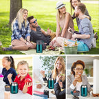 Insulated Thermo Food Jar for Hot & Cold Food for Kids Adult, 17&24 oz Soup Thermal Hot Food Containers for Lunch, Triple Layer Insulation Stainless Steel Food Jar with Spoon(2 Pack Green)