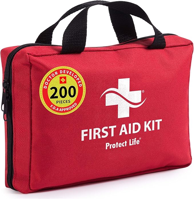 Protect Life Business First Aid Kit, Emergency First Aid Kit for Office Setting, Medical Kit Supplies, First Aid Kits for Businesses, School & Commercial Use - 200 Pieces