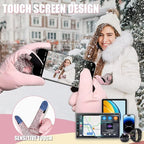 Pixel Panda Winter Gloves for Men Women Warm Touchscreen Gloves for Cold Weather Thin Water-Resistant Windproof Non-Slip Gloves for Cycling, Driving, Running, Hiking