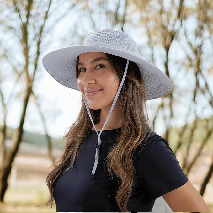 Home Prefer UPF50+ Mens Sun Hat Wide Brim Fishing Hat Foldable Large Brim UV Protection Sun Hat for Men Women Beach Gardening