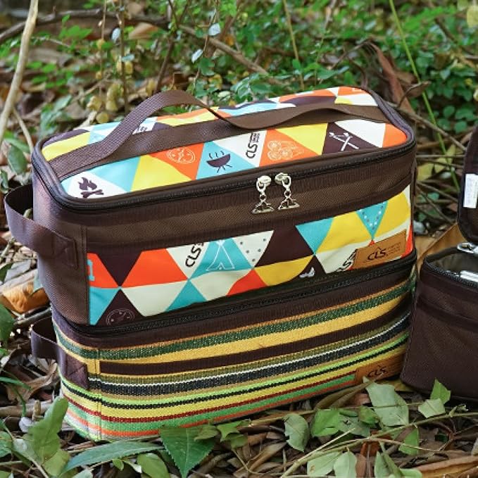 Azarxis Camping Cooking Utensils Organizer Bag Travel Storage Bag Portable Small Stuff Case for Storing Flatware Cutlery Digital Accessories Cosmetics Makeup Brushes