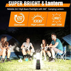 Rechargeable LED Flashlight Lantern 2000 High Lumens - with Camping Lanterns, Long Range LED Super Bright Flashlight for Camping, 5 Mode, High Powerd Heavy Duty Zoomable Waterproof Tactical Flashlight