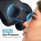 LitBear Breathable Sleep Mask, 3D Eye Mak Sleep for Side Sleepers Women Men, Light Blocking Sleeping Mask with Adjustable Strap, Soft Lightweight Eye Cover for Travel, Night Work, Nap -Ice Blue