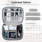 SELLYFELLY Electronic Bag Travel Cable Accessories Bag Waterproof Double Layer Electronics Organizer Portable Storage Case for Cable, Cord, Charger, Phone, Adapter, Power Bank, Kindle, Hard Drives