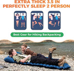 KingCamp Sleeping Pad for Camping, Ultralight Connectable Inflatable Sleeping Pad Camping Mattress with 6.3" Built-in Pillow & Foot Pump for Backpacking Hiking Tent Cot