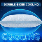 QUTOOL Enhanced Cooling Pillows for Sleeping, Shredded Memory Foam Pillows 2 Pack, Bed Pillows Queen Size Set of 2, Support Yet Soft Pillow for Side, Back Sleepers