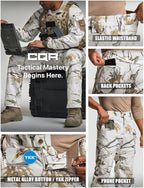 CQR Men's Flex Ripstop Tactical Pants, Water Resistant Stretch Cargo Pants, Lightweight EDC Hiking Work Pants