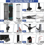 COBIZI 10x20 Pop up Canopy Tent 10x20 Canopy with 6 Sidewalls Waterproof Heavy Duty Commercial Canopy Tent for Parties Outdoor Garden Gazebo, Carry Bag with Wheel(10x20ft, Dark Blue)