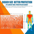 Emergency Blankets Mylar Thermal Blanket (4 Pack) of Gigantic Space Blanket 82 * 52 in. Survival Blankets Heavy Duty Camping Gear,First Aid, Silver+Orange